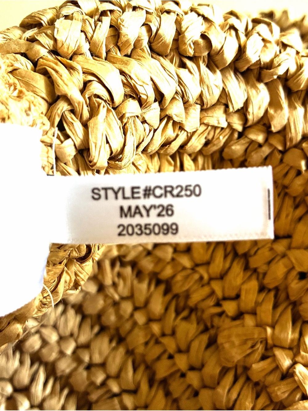 J. Crew Factory Packable straw tote bag Natural Straw Tote with Tan Patch.NWT. - Picture 16 of 16